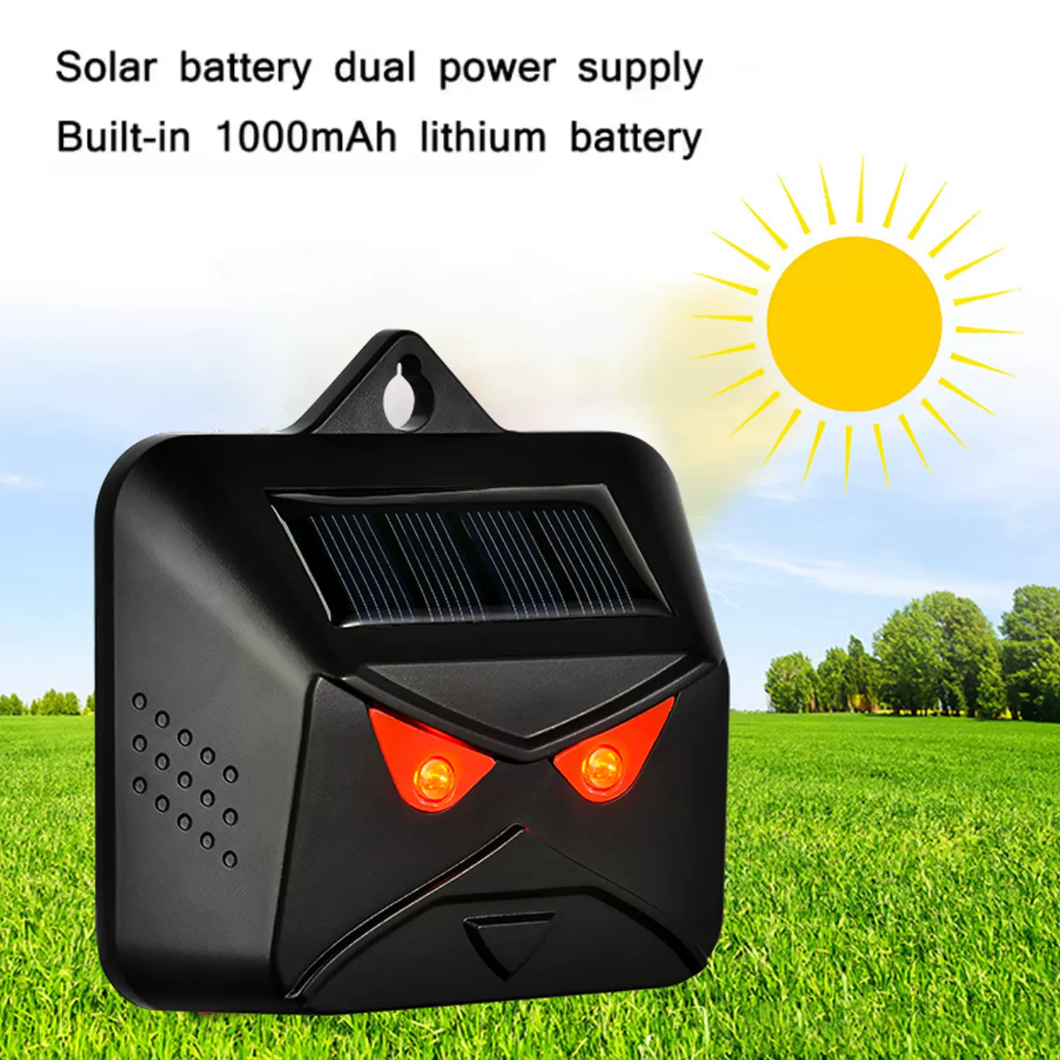 室外超声波太阳能爆闪驱赶动物神器红外线驱鸟驱狗蝙蝠驱鼠器驱蚊