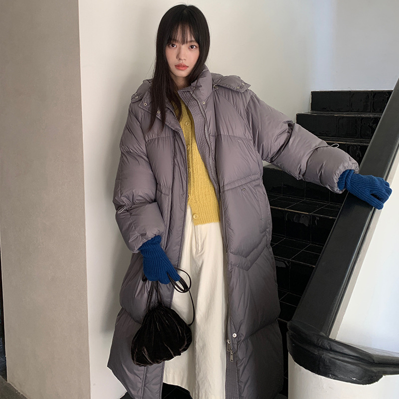 【Clearance No Returns】Extra Long down Jacket for Women, New Winter Style, High-End Feel, 90% White Duck down Coat 23000