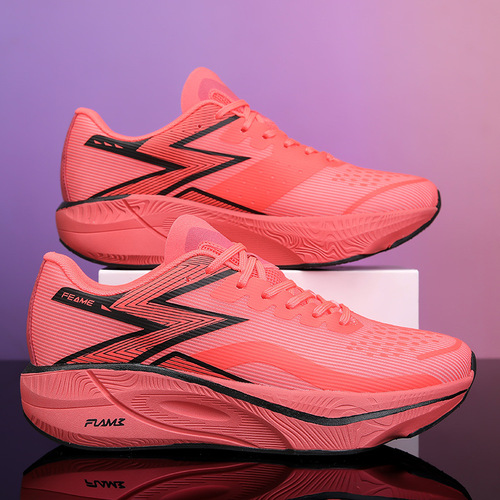 Cross-border large size running shoes training sports shoes flying burning carbon plate marathon full carbon plate men and women speed test shoes