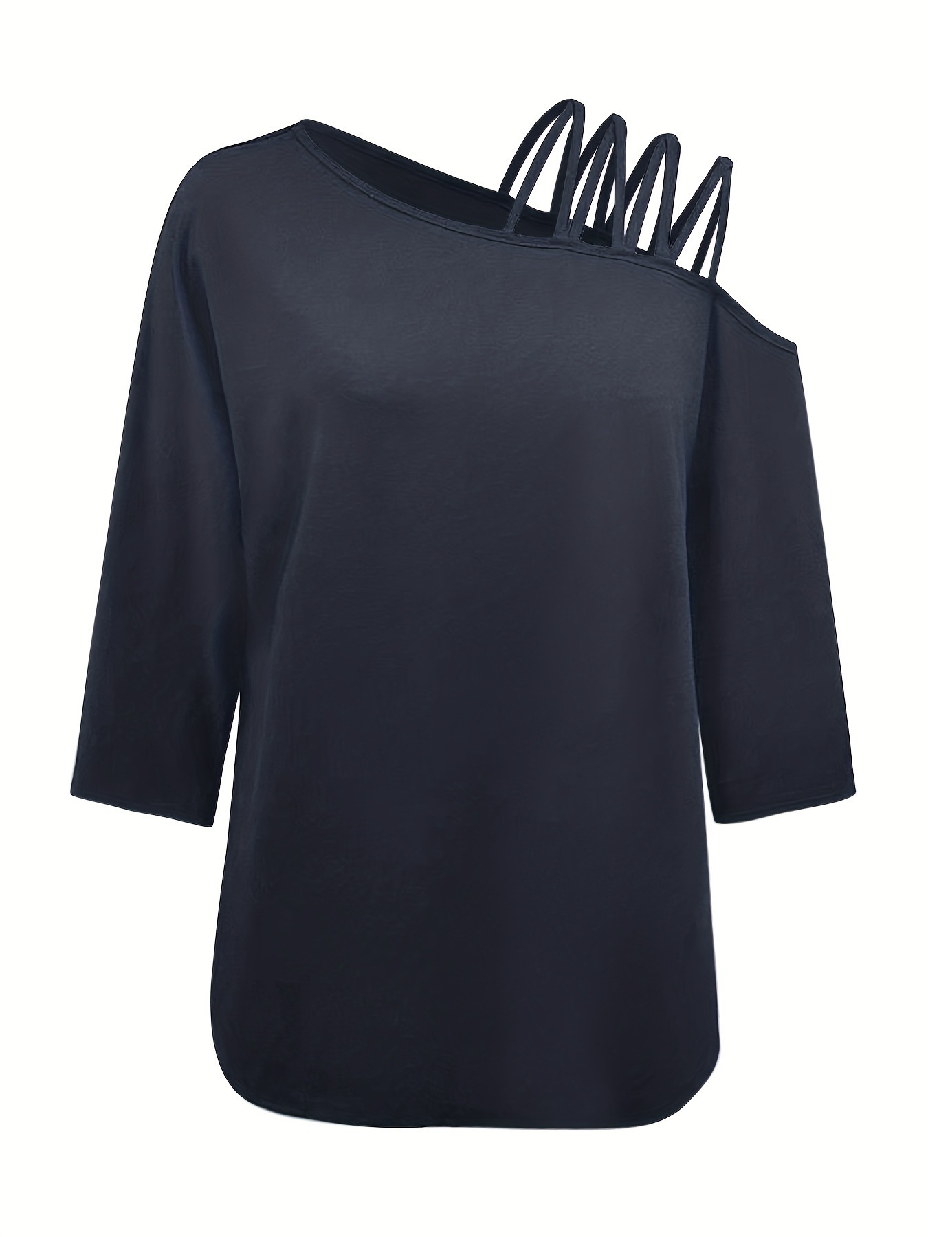 Women's ladies solid color casual tops t-shirts_voghion.com