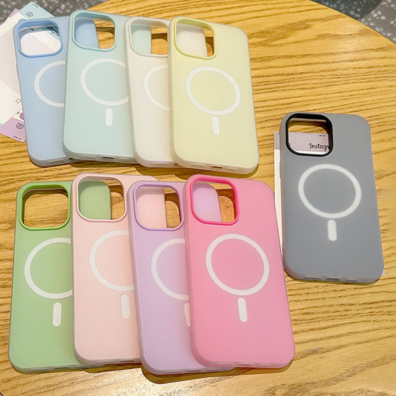 Apple 15 肌に優しいキャンディーカラーの保護カバーに適したツーインワンゼリー磁気 iPhone16ProMax 携帯電話ケース|undefined
