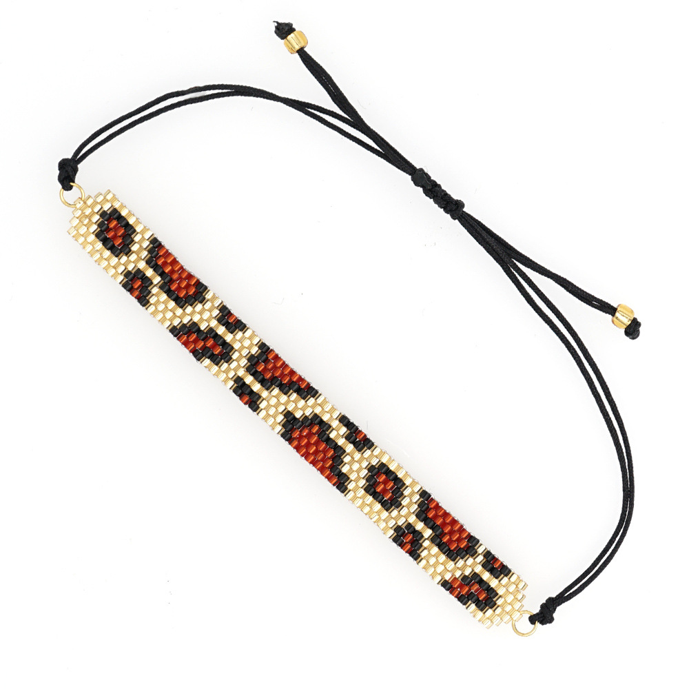 Leopard Pattern Diamond Miyuki Bead Woven Ethnic Style Bracelet Wholesale Jewelry Nihaojewelry display picture 4