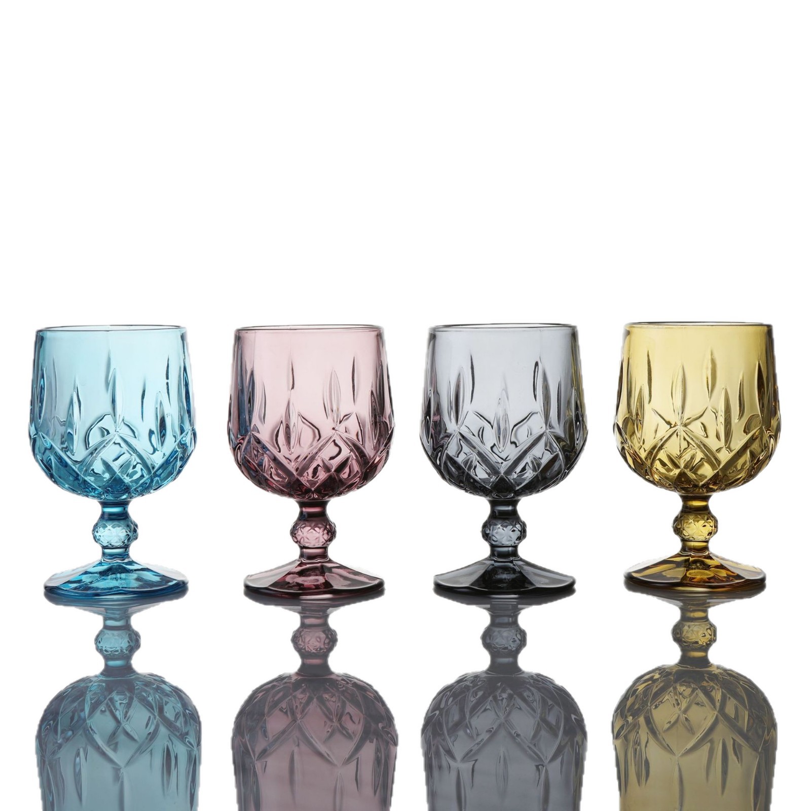 Regalo de vidrio de chorro de color espesado taza multifuncional comercial de color deslumbrante taza de color geométrico taza de vino multicolor