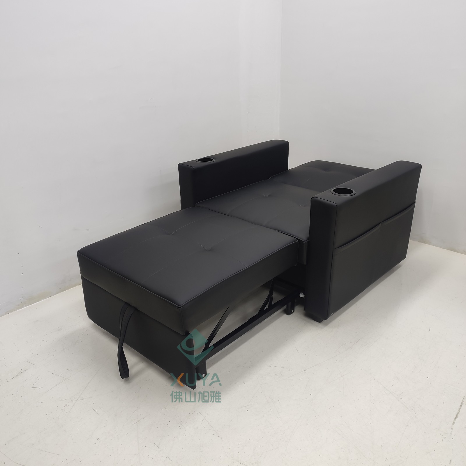 Sofá cama de cuero multifuncional para una persona, sala de estar, oficina, almuerzo, artefacto mágico con portatazas, sofá cama de cine privado