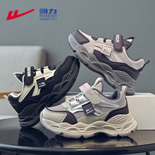 回力童鞋皮面运动鞋秋新款儿童皮面老爹鞋男女孩防水运动鞋潮