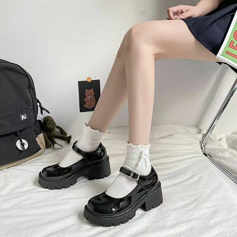 甜酷玛丽珍lolita亮皮小皮鞋女学院风2025新款厚底jk日系制服单鞋|undefined