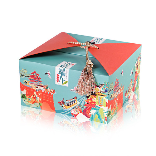 Creative Handheld Box for 2024 Dragon Boat Festival Traditional Style Rice Dumpling Gift Box Manufacturer for Hotel Gifts