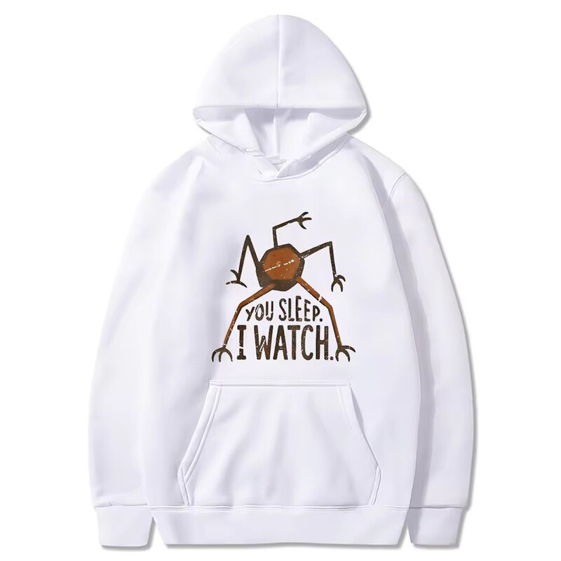 You Sleep I Watch Horror Spider Monster Print Hooded Sweatshirt for Men and Women