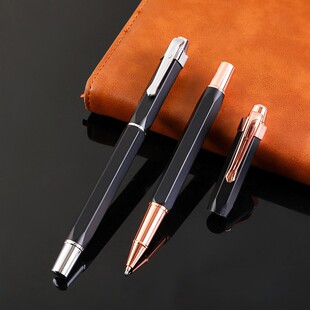 Diamond Signature Pen Hexagonal Metal Orb Pen Engraved Logo Business Advertising Gel Pen Office Stationery Water Pen