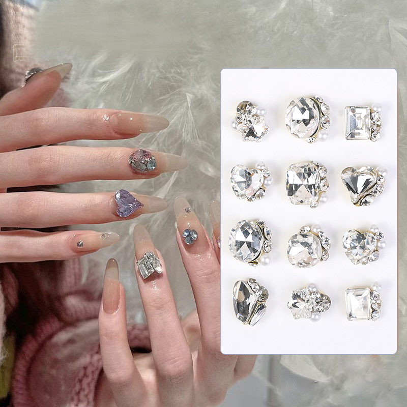 Manicura pila diamante Maillard rhinestone aleación tridimensional perla diamante hecho a mano cristal diamante pila diamante manicura accesorios de la joyería