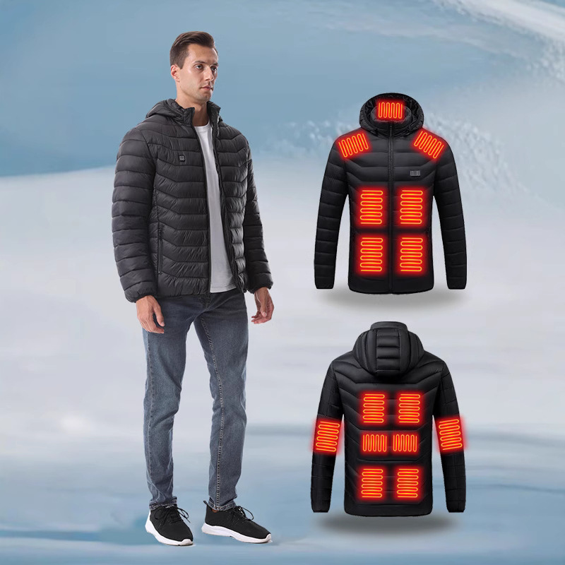 in stock Direct Supply Cross-border Double Control Zone 15 Men's Heating Clothing Intelligent Constant Temperature Heating Winter Zone 15 Warm Clip Overcome