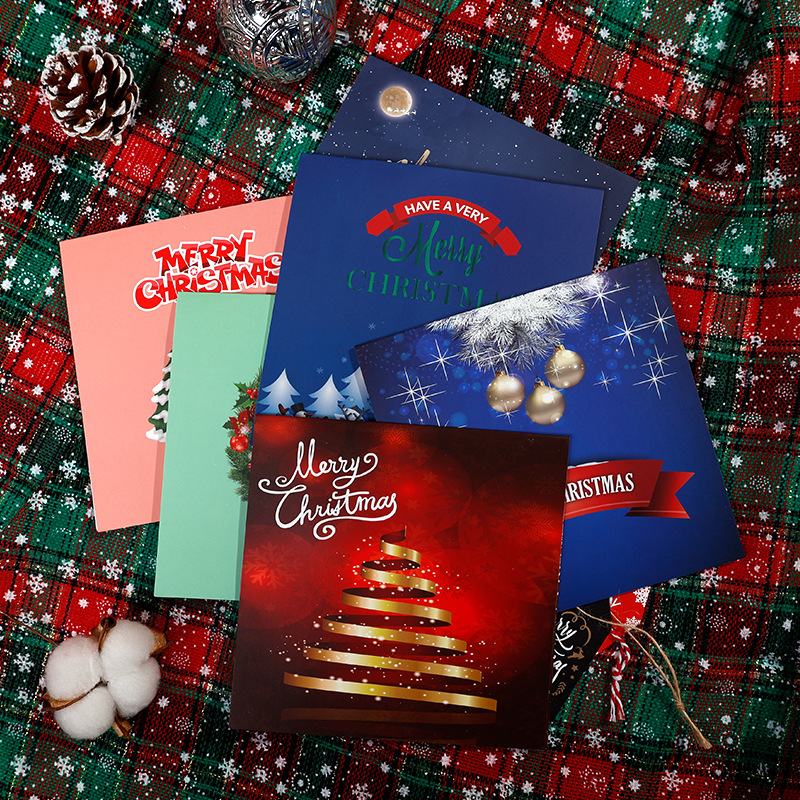 Nuevo estilo al por mayor tarjeta de felicitación de estilo ins 3d bendición de Navidad tarjeta pequeña tarjeta de agradecimiento manuscrita tarjeta de felicitación tridimensional de Navidad