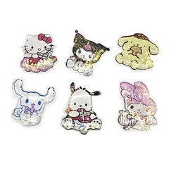 卡通小飾品TPU流沙油包指環扣手機氣囊支架流沙油包配件包包裝飾