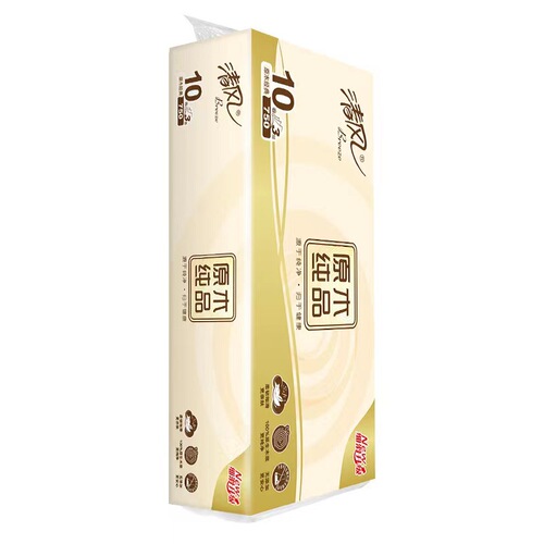 Fresh Breeze Paper 3 Layers 270 Sections 12 Rolls Napkin Toilet Paper Household Economy Pack Wholesale and Distribution 