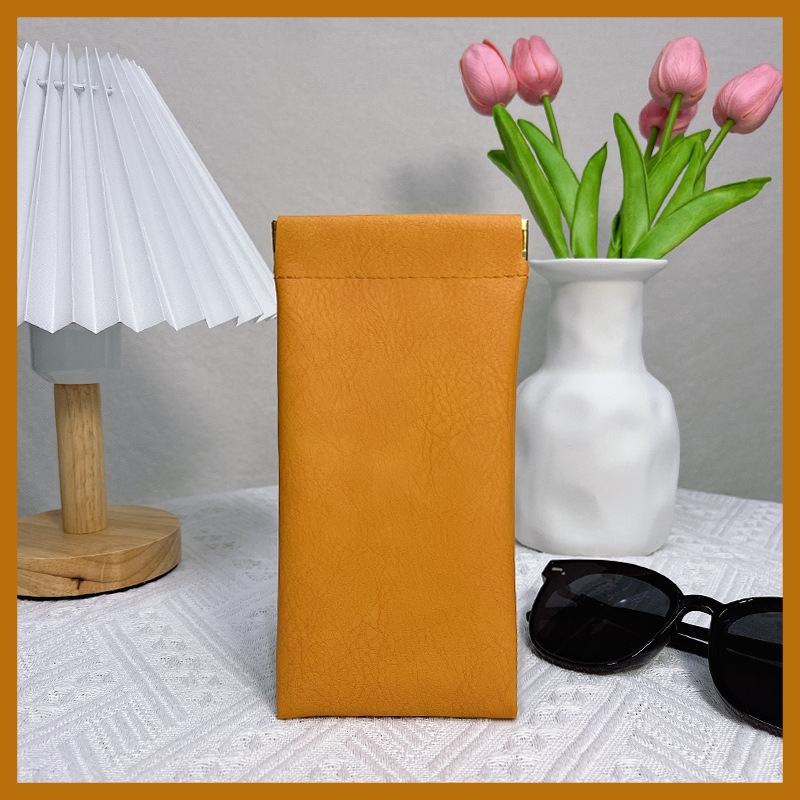 Bolsa de almacenamiento de gafas Gafas de sol portátiles antipresión Gafas de sol Cerrado automático Caja de almacenamiento de metralla Bolsa de almacenamiento de ojos Mujer