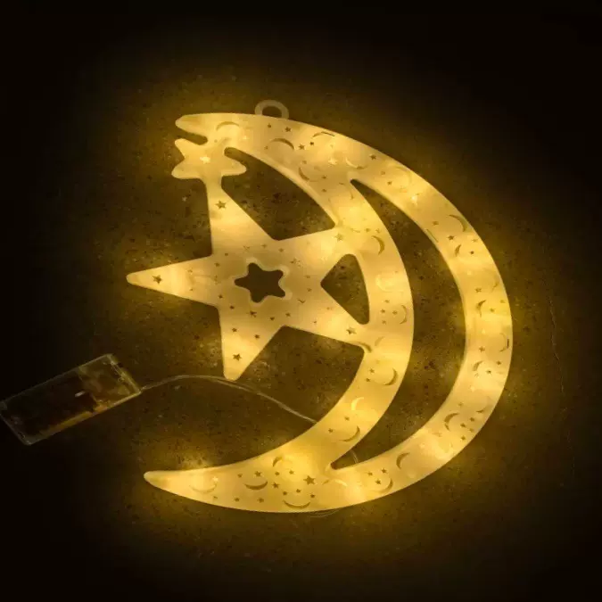 跨境新款中东节日月亮星星城堡油灯宫殿房间彩灯阿拉伯字