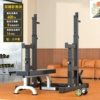 Upgraded black one-piece squat rack + flat bench