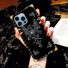 外贸适用iPhone16亮剑骷髅头苹果15三星S24U潮牌彩绘防摔手机壳