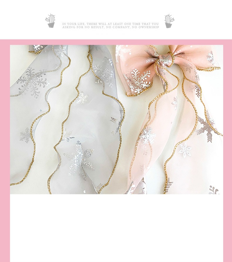 雪花蝴蝶结飘带发夹