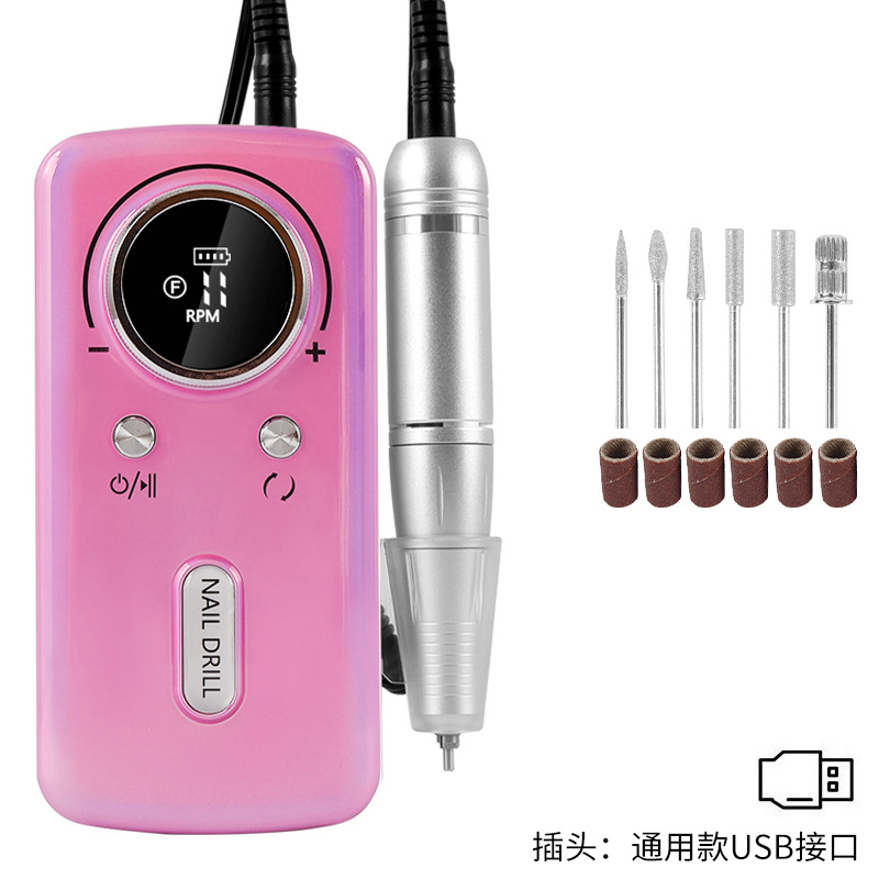 Removedor de esmalte de uñas transfronterizo V5, pulidora recargable portátil, herramienta de manicura profesional, máquina pulidora de uñas.