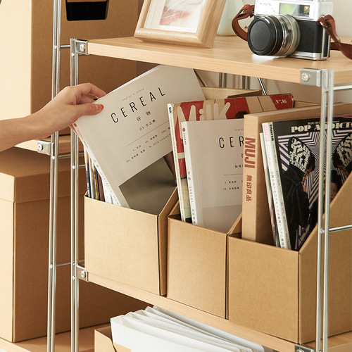 Leather paper multi-layer drawer minimalist bookend box office desk A4 paper file organization folding storage cabinet