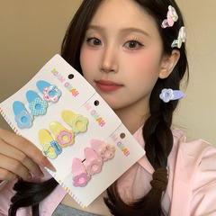 法式甜美醋酸爱心水钻发夹可爱少女侧边夹刘海夹前额碎发夹鸭嘴夹