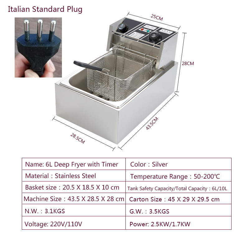 6L with Timer(220V Italian Standard Plug)