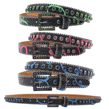 高端花纹2.3细女皮带皮带针扣水钻腰带女士裤带欧美风朋克批发