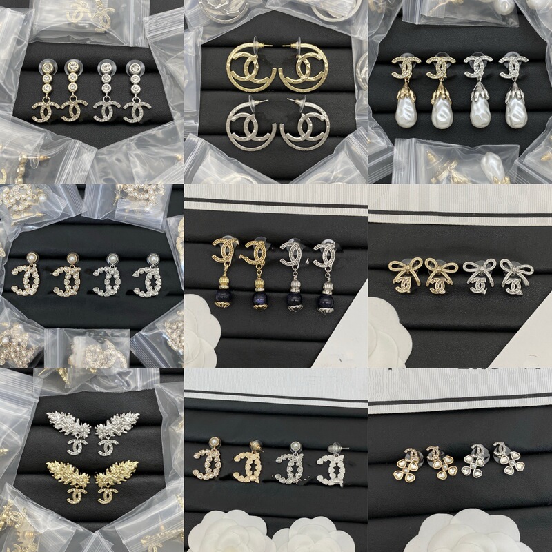 Chanel-Style Double C Letter Earrings, European and American Cross-Border Light Luxury Tassel Personality Niche Versatile Fashion Trendy Women's Earrings