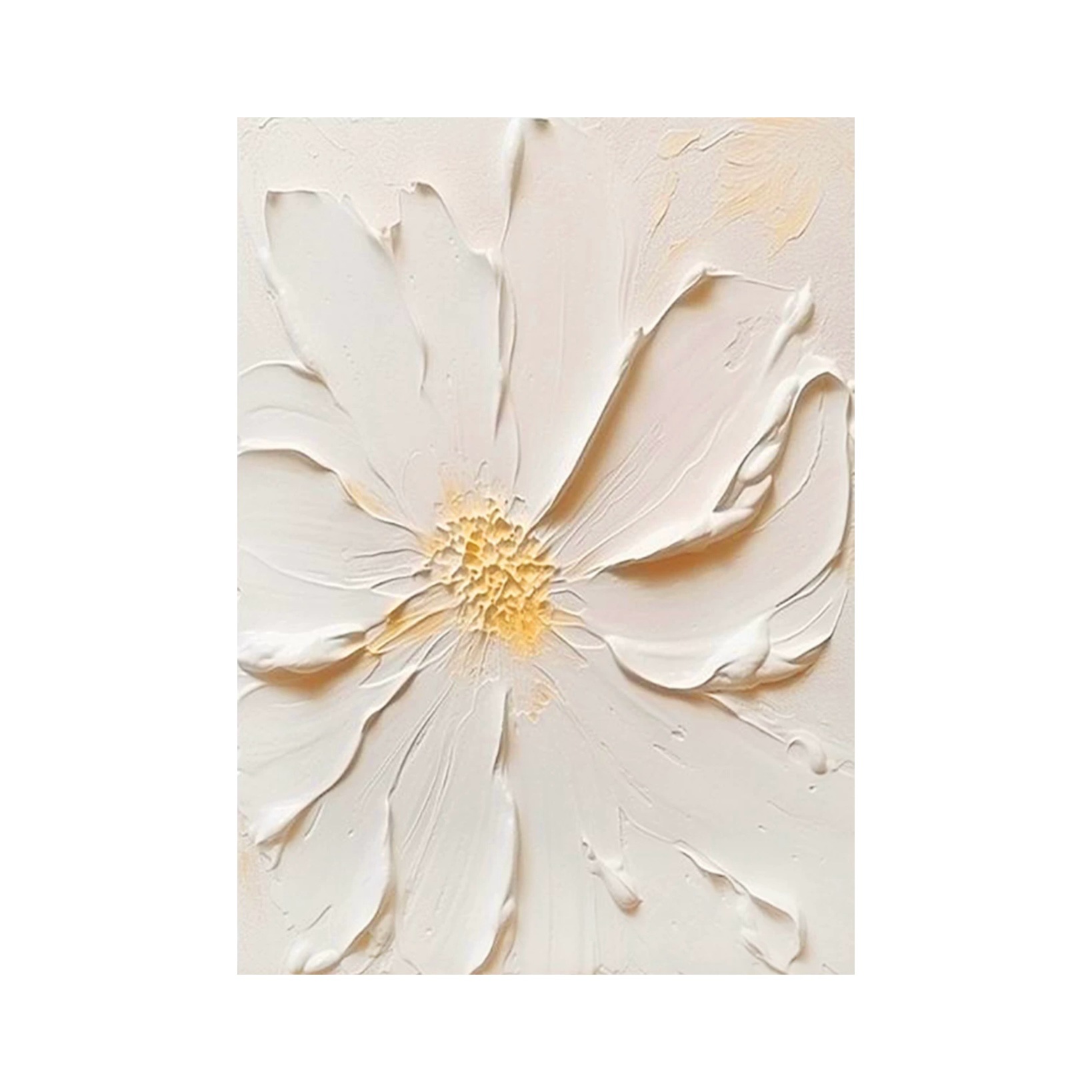Cream Style Thick Texture Flower Hand-Painted Oil Painting Normcore Living Room Decoration Hanging Painting Entrance Hanging Painting Pure Hand-Painted