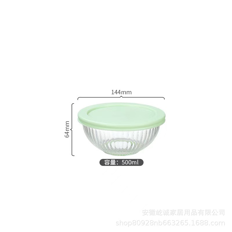 Tazón de ensalada de vidrio resistente al calor de alto borosilicato y cuenca de cara empaque a prueba de caídas transfronterizo Amazon FCM