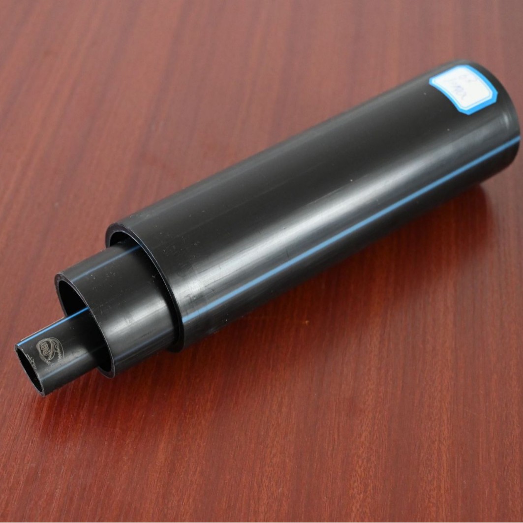 PE pipe, tap water supply pipe, wired communication, black with blue wire pipe, drinking water pipe,
