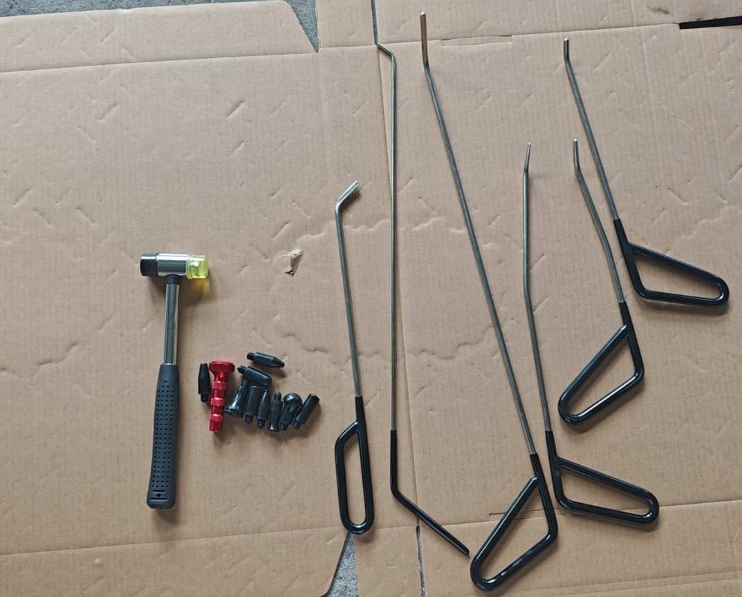 Juego de herramientas para reparar abolladuras de coches con palanca, gancho, removedor de abolladuras por granizo, herramienta para reparar parachoques.