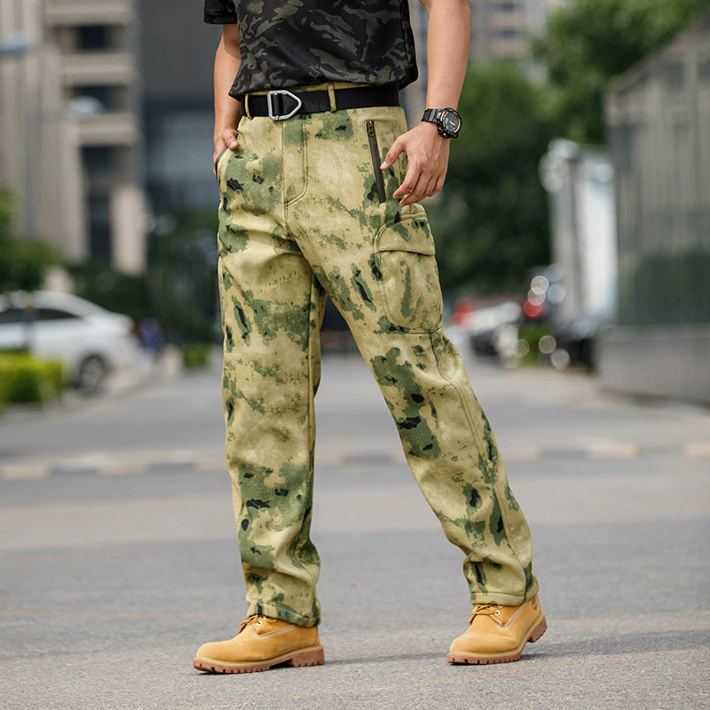 Открытый спорт плюс бархат из кожи акулы с мягкой оболочкой Штурмовые штаны для мужчин