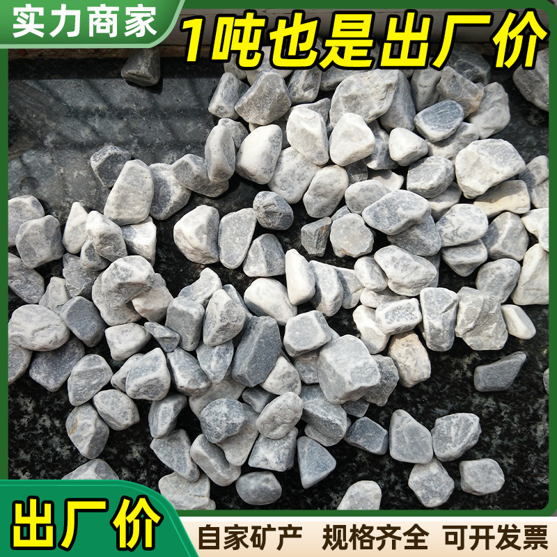 灰色卵石水洗石深灰色洗米石日式枯山水石子庭院装饰黑色砾石石子