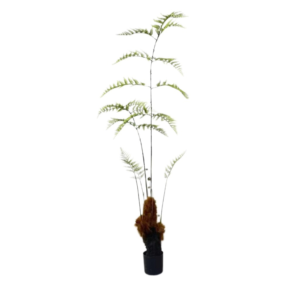 Simulated Fern Grass Tree Potted Natural Golden Monkey Zen Monkey Head Fern Green Plant Decoration Courtyard Landscape Pendulum