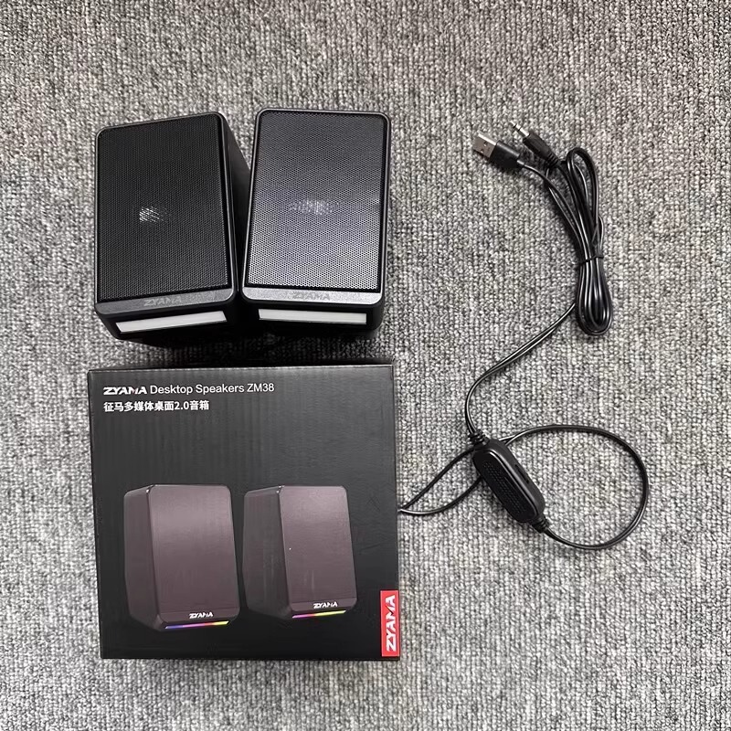 ZYAMA征馬ZM38コンピュータスピーカーUSB有線コンピュータ小型音響デスクトップノート木製対箱|undefined