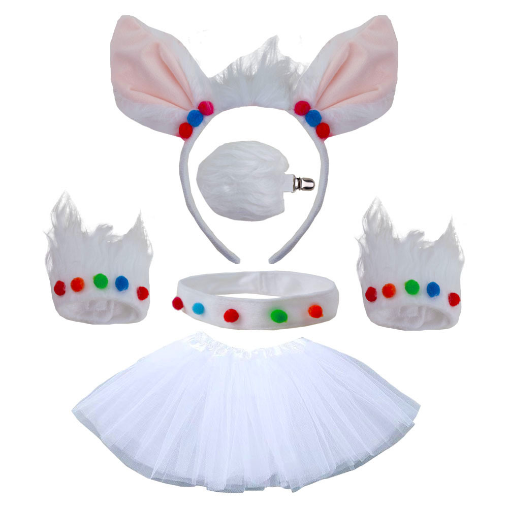 跨境熱賣萬聖動物發箍羊駝耳朵頭箍毛絨可愛頭飾兒童卡通小羊發卡