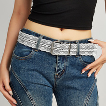 新款韩版ins风白色蕾丝腰带女百搭装饰裙子小众设计感皮带现货潮