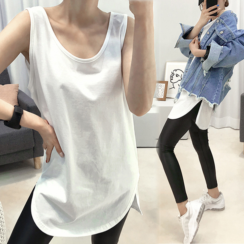 Arc hem inner wear artifact outer wear bottoming vest skirt overlapping wear matching sweater off-the-edge bottoming shirt loose all-match