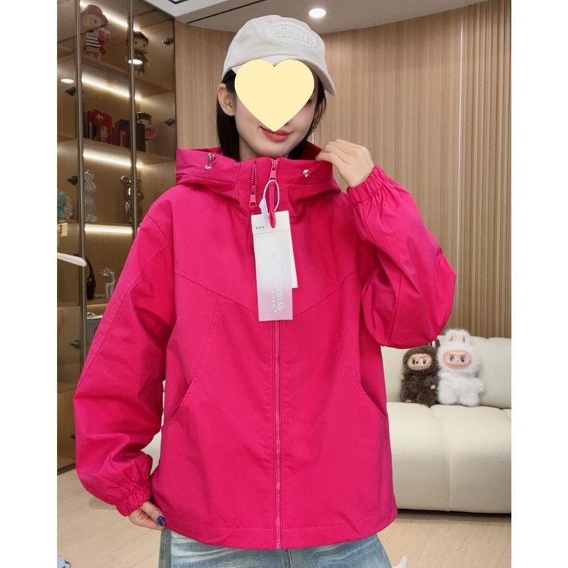 双拉链女款连帽春秋纯色短款休闲拼接防风韩版短外套高级感紫色|undefined