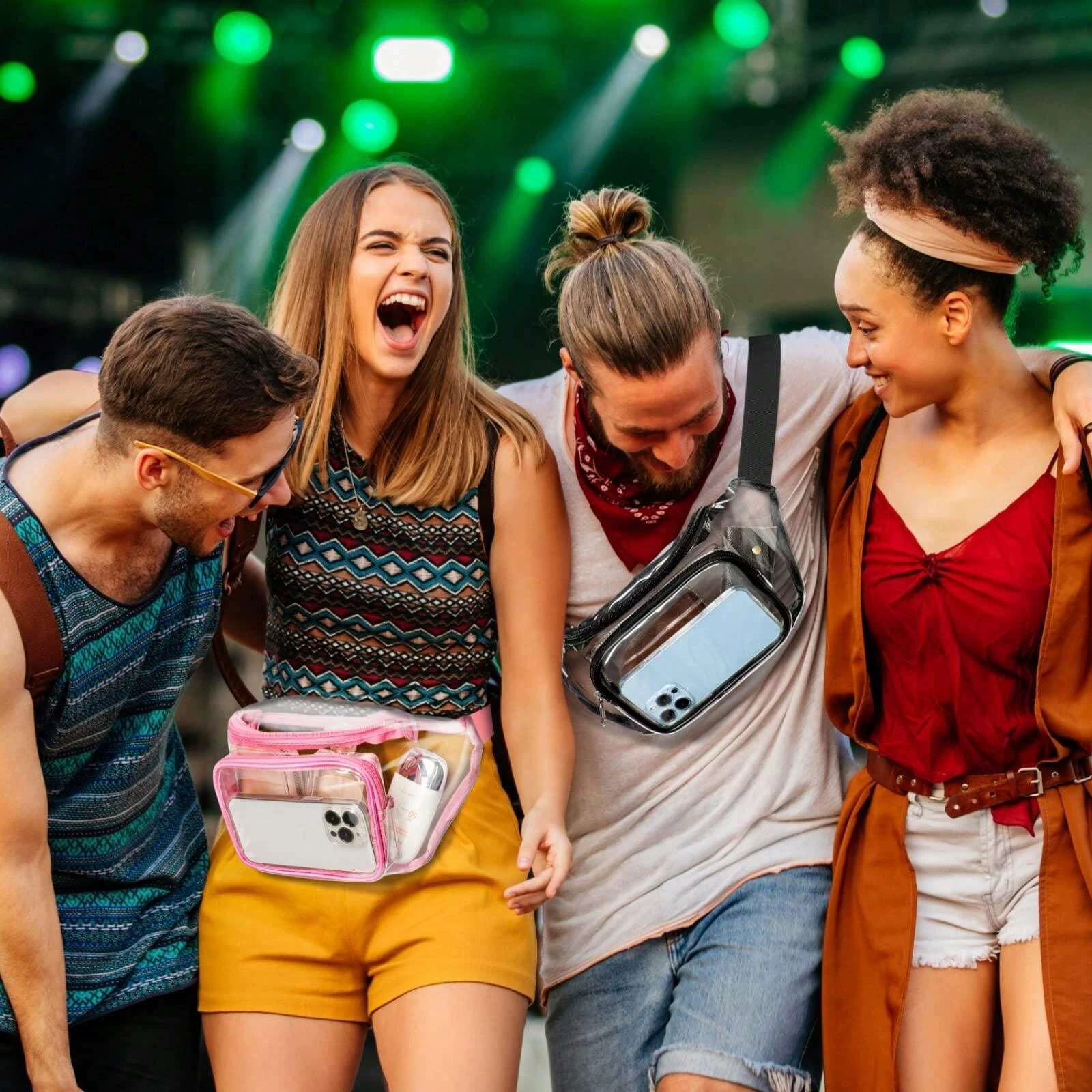 Трансграничный ПВХ прозрачный спортивный мешок талии водонепроницаемый бег велосипедная сумка для путешествий на открытом воздухе портативный фитнес косметическая сумка