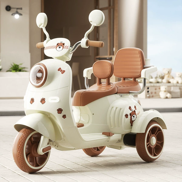 [Parent-child model] Coffee color [Double seat] Play for 6 hours + Early education music - [2025 new model] Little Bear Large Car + Factory Direct Sales Model