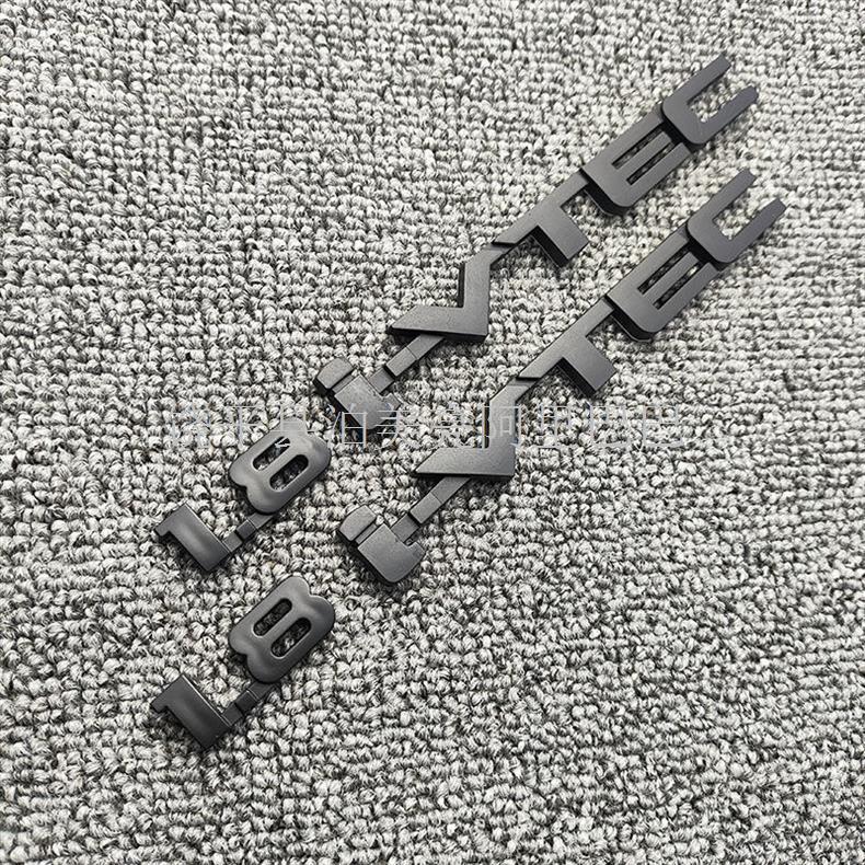 Suitable for Civic Eighth and Ninth Generation Side Logo 1.8Ivtechonda English Letters Matte Black Black Warrior Car Logo