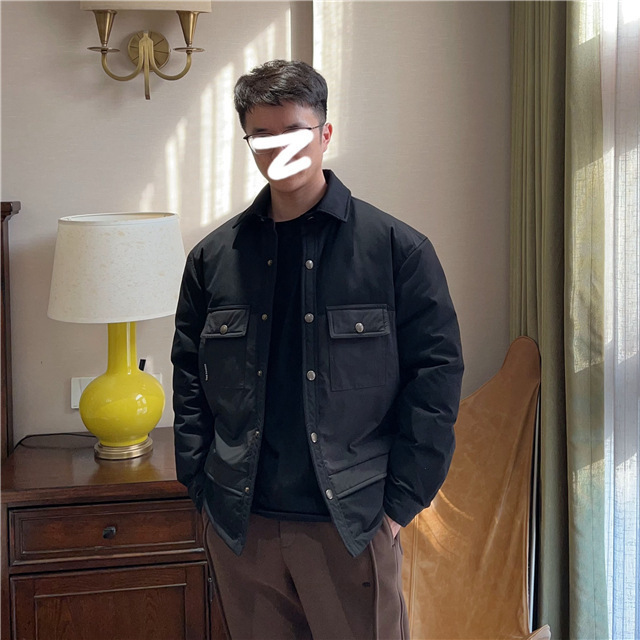 Workwear Style Shirt-Style Lapel Thickeneded Jacket 90 White Duck down Lightweight down Jacket for Men 2025 Winter G102204