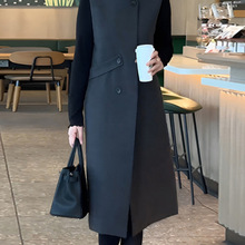 毛呢背心连衣裙子女士春秋冬季2025年新款妈妈无袖气质打底中长裙
