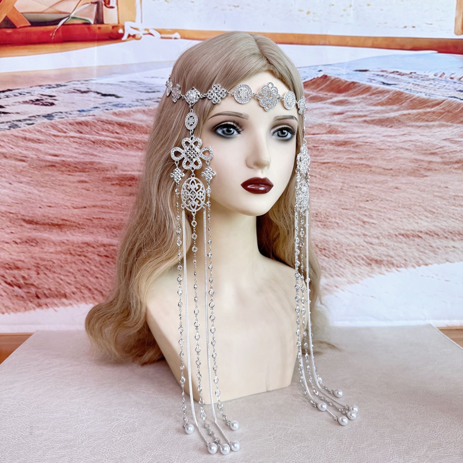 Mongolian Elements Traditional Mongolian Headdress Alloy Headdress Exquisite Women's Mongolian Headdress Delicate Ethnic Style Hair Accessory