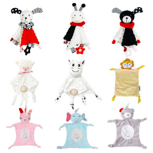 0-3 years old baby cute cartoon animal comfort towel silicone molars bite comfort towel sleeping plush toy