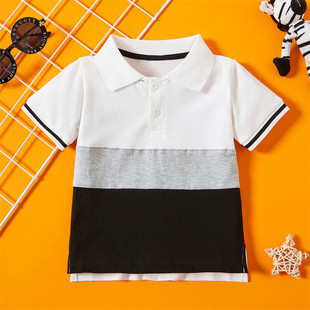 Boys' Spring Short-Sleeved T-Shirts Collection of Eight Seasons New Korean Cartoon Tops for Children and Middle-Aged Children Boys Loose Bottoming Short T-Shirts
