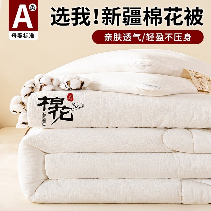 A类新疆棉花被子学生宿舍被褥单双人租房春秋冬被四季通用被芯|undefined